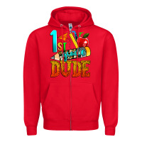 Red 1st grade dude Zipper Hoodie - texasbilliewilder