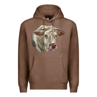 Chestnut Charolais Cattle Face Premium Hoodie - LillyAllenDesigns