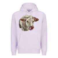 Lilac Charolais Cattle Face Premium Hoodie - LillyAllenDesigns