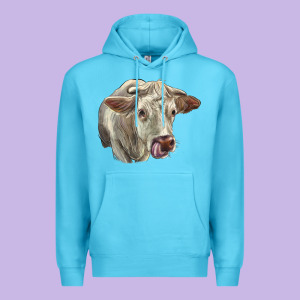 Charolais Cattle Face Premium Hoodie Designed By Lillyallendesigns