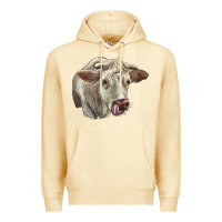 Pina Colada Charolais Cattle Face Premium Hoodie - LillyAllenDesigns