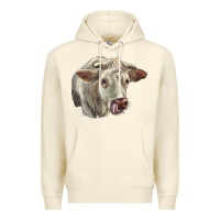 Sandshell Charolais Cattle Face Premium Hoodie - LillyAllenDesigns