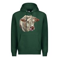 Sports Green Charolais Cattle Face Premium Hoodie - LillyAllenDesigns