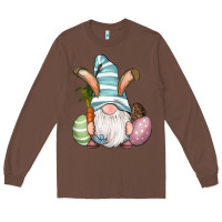 Chestnut Easter Bunny Gnomes with Egg and Carrot Long Sleeve Tee - RanaPortraitStore