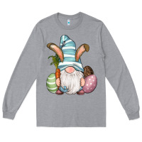 Heather Grey Easter Bunny Gnomes with Egg and Carrot Long Sleeve Tee - RanaPortraitStore