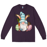 Plum Easter Bunny Gnomes with Egg and Carrot Long Sleeve Tee - RanaPortraitStore