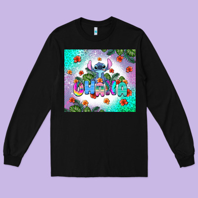 Ohana Stitch Long Sleeve Tee Designed By Adodesignshop
