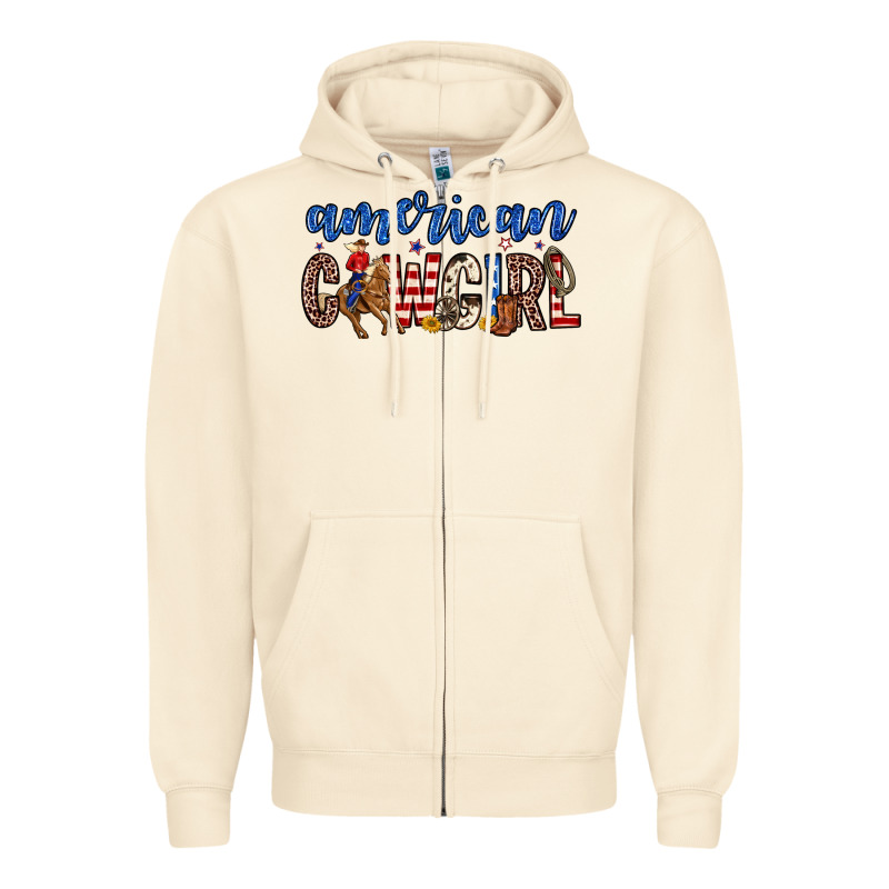 American Cowgirl Zipper Hoodie by Zillion Design Studio | Teevron