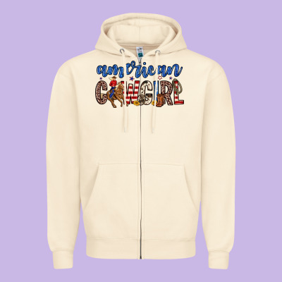 American Cowgirl Zipper Hoodie Designed By Zillion Design Studio
