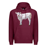 Burgundy charolais calf Premium Hoodie - LillyAllenDesigns
