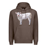 Coffee charolais calf Premium Hoodie - LillyAllenDesigns