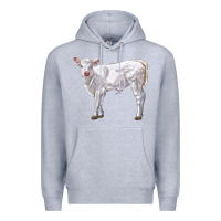 Heather Grey charolais calf Premium Hoodie - LillyAllenDesigns