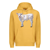 Mustard charolais calf Premium Hoodie - LillyAllenDesigns