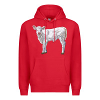 Red charolais calf Premium Hoodie - LillyAllenDesigns