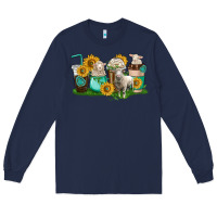 Navy Sheep coffee cups Long Sleeve Tee - texasbilliewilder