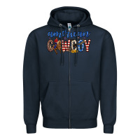 Navy American cowboy Zipper Hoodie - Zillion Design Studio