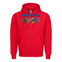 Red American cowboy Zipper Hoodie - Zillion Design Studio