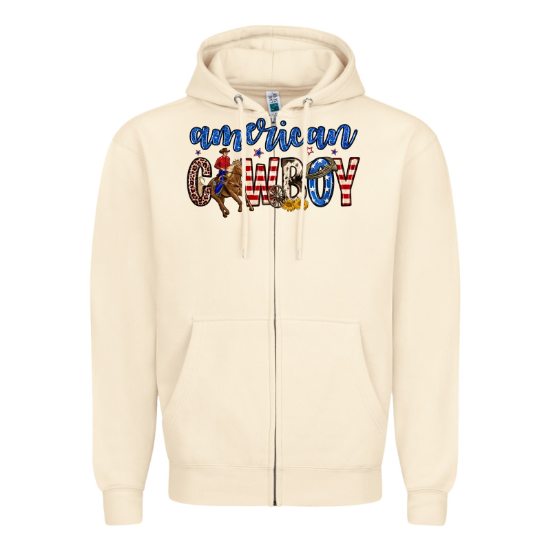 American Cowboy Zipper Hoodie by Zillion Design Studio | Teevron