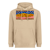 Mushroom usa flag sunflowers license plate Heavyweight Hoodie - HRA Design Shop