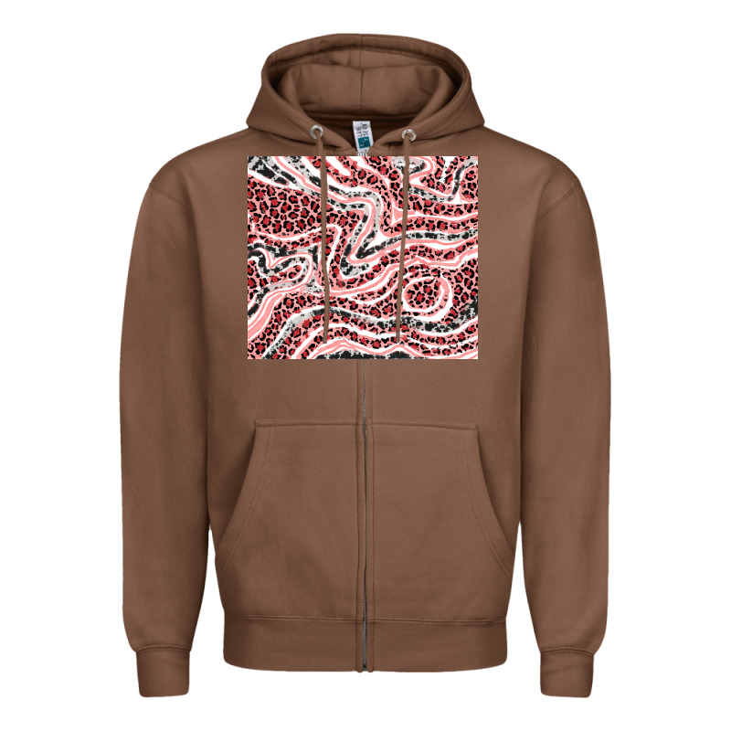 Pinky Leopard And Cowhide Valentine's Day Zipper Hoodie by RanaPortraitStore | Teevron