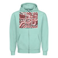 Seafoam pinky leopard and cowhide valentine's day Zipper Hoodie - RanaPortraitStore