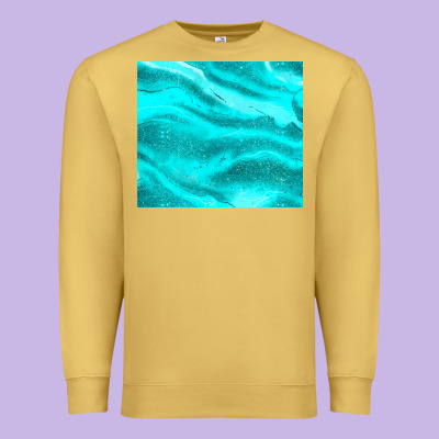 Turquoise Glitter Premium Sweatshirt Designed By Jahusdesignshop