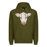 Army Green charolais calf face Premium Hoodie - LillyAllenDesigns