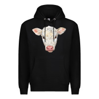 Black charolais calf face Premium Hoodie - LillyAllenDesigns