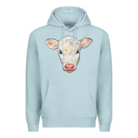 Blue Mist charolais calf face Premium Hoodie - LillyAllenDesigns