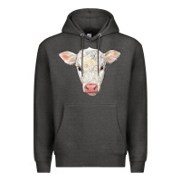 Charcoal Heather charolais calf face Premium Hoodie - LillyAllenDesigns