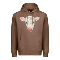 Chestnut charolais calf face Premium Hoodie - LillyAllenDesigns