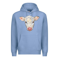 Colony Blue charolais calf face Premium Hoodie - LillyAllenDesigns