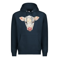 Navy charolais calf face Premium Hoodie - LillyAllenDesigns