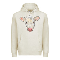Oatmeal Heather charolais calf face Premium Hoodie - LillyAllenDesigns