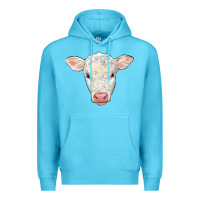 Ocean Blue charolais calf face Premium Hoodie - LillyAllenDesigns