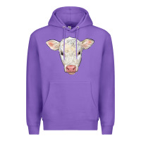 Purple charolais calf face Premium Hoodie - LillyAllenDesigns