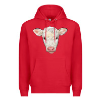Red charolais calf face Premium Hoodie - LillyAllenDesigns