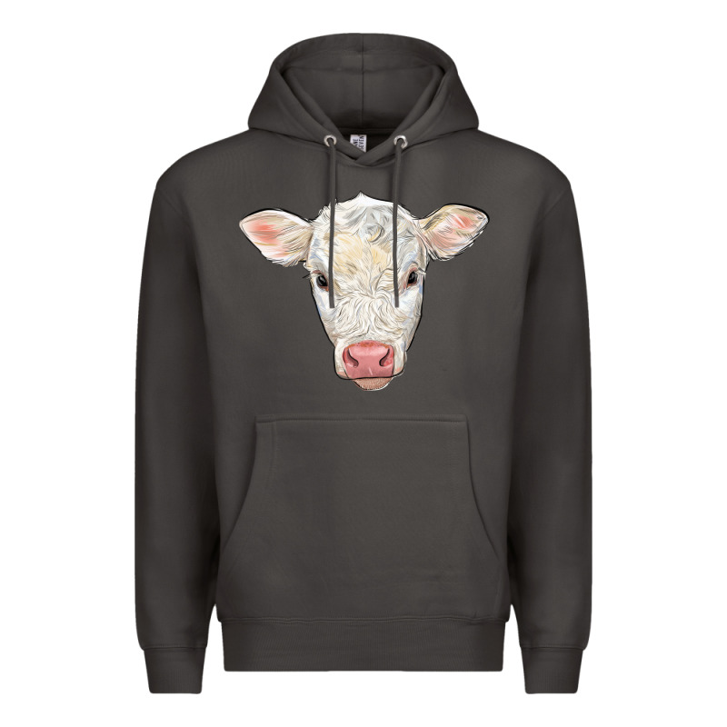 Charolais Calf Face Premium Hoodie by LillyAllenDesigns | Teevron