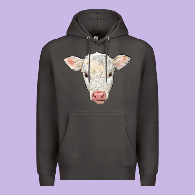 Charolais Calf Face Premium Hoodie Designed By Lillyallendesigns