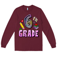 Burgundy Sixth Grade Long Sleeve Tee - RanaPortraitStore