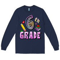 Navy Sixth Grade Long Sleeve Tee - RanaPortraitStore