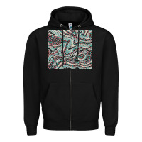 Black pink and turquoise cowhide and leopard Zipper Hoodie - RanaPortraitStore