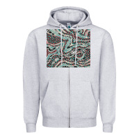 Heather Grey pink and turquoise cowhide and leopard Zipper Hoodie - RanaPortraitStore