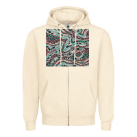 Sandshell pink and turquoise cowhide and leopard Zipper Hoodie - RanaPortraitStore