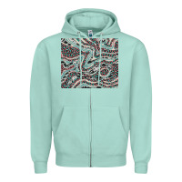 Seafoam pink and turquoise cowhide and leopard Zipper Hoodie - RanaPortraitStore