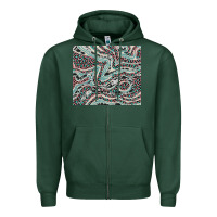 Sports Green pink and turquoise cowhide and leopard Zipper Hoodie - RanaPortraitStore