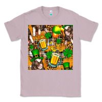 Lilac St. Patrick's Day Pig With Beer And Shamrock Seamless Classic Tee - FaDigitalArtStudio