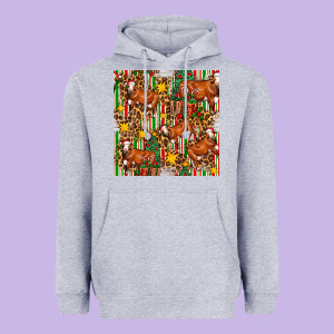 Christmas Leopard Cow With Gift Boxes Heavyweight Hoodie Designed By Fadigitalartstudio