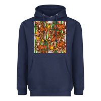 Navy christmas leopard cow with gift boxes Heavyweight Hoodie - FaDigitalArtStudio