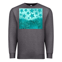Charcoal Heather turquoise glitter star Premium Sweatshirt - JahusDesignShop